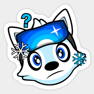 Confused Skier Alaskan Malamute Brook Sticker